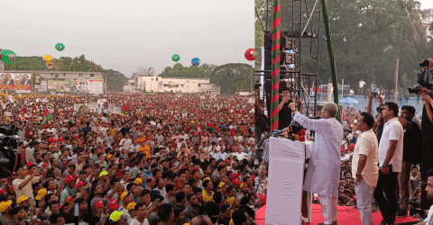 কড়া রোদেও জনস্রোত বিএনপির তারুণ্যের সমাবেশ